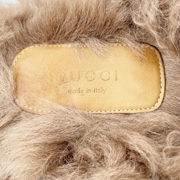 Gucci Black Leather Princetown Fur Wool Lined Horsebit Mule Slipper EU 39.5 - Picture 10 of 12
